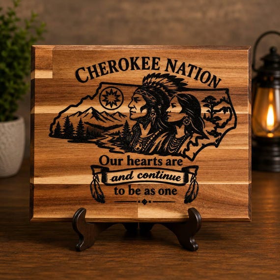 Cherokee Nation "our Hearts Are And Continue To be As One" Cutting Board