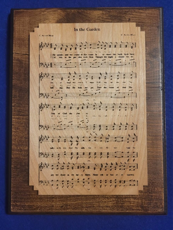 In The Garden Sheet music Plaque