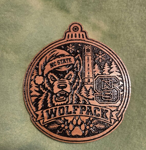 Wolfpack themed Christmas Ornament