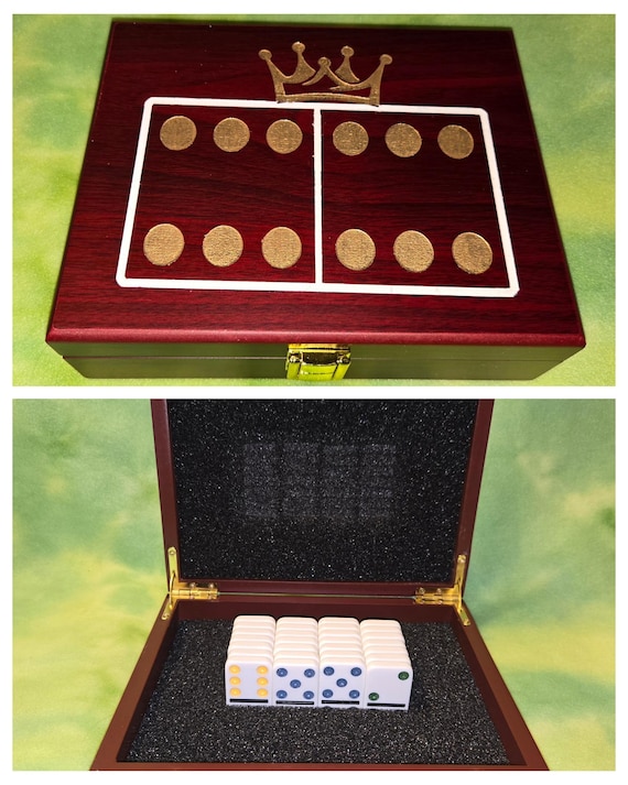 Dominoes game set in Rosewood box