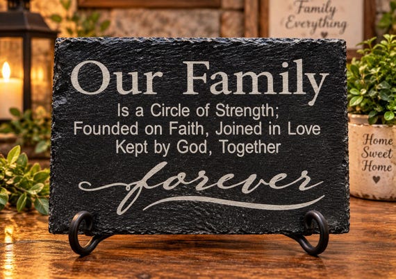 Our Family themed slate