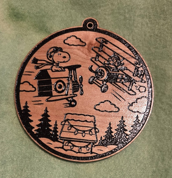 Snoopy Vs Red Baron themed Christmas Ornament