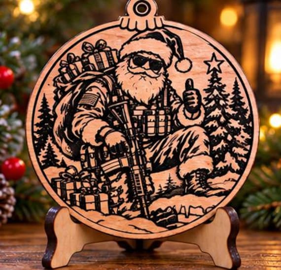 Army Santa Christmas Ornament