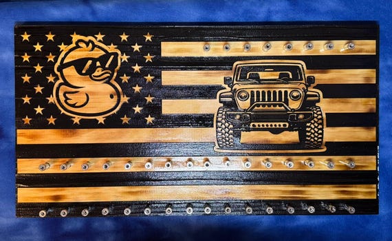 Jeep bullet themed coin holder Flag