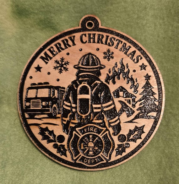 Fire Fighter themed Christmas Ornament