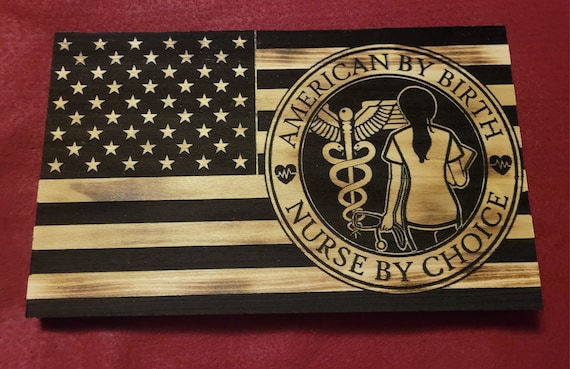 Nurse themed wooden flag