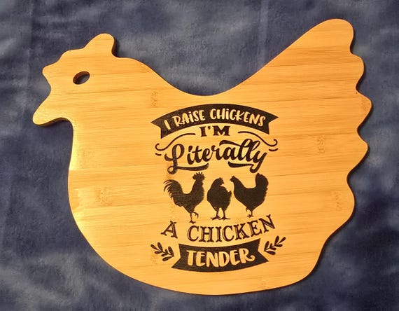 Chicken" Raise Chicken tender" Bamboo cutting board