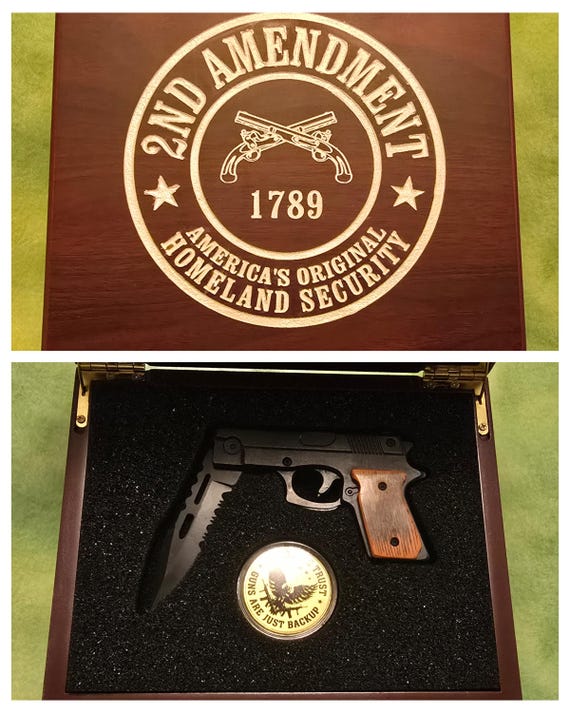 2nd Admendment gun themed knife Gift Set