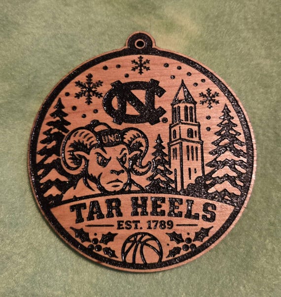 UNC TarHeels themed Christmas Ornament