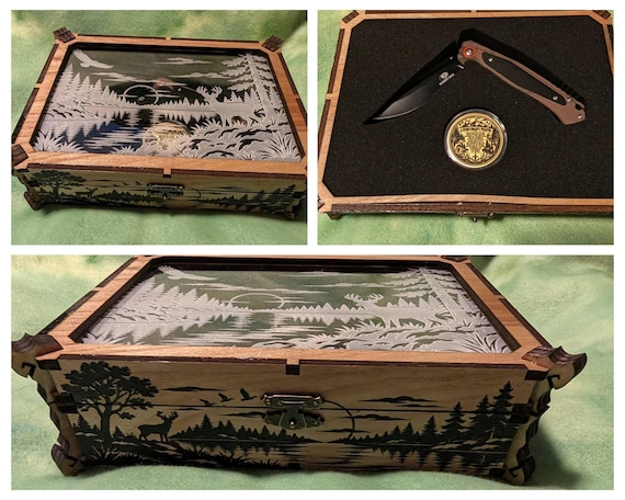 Hunting themed Brown knife Gift Set