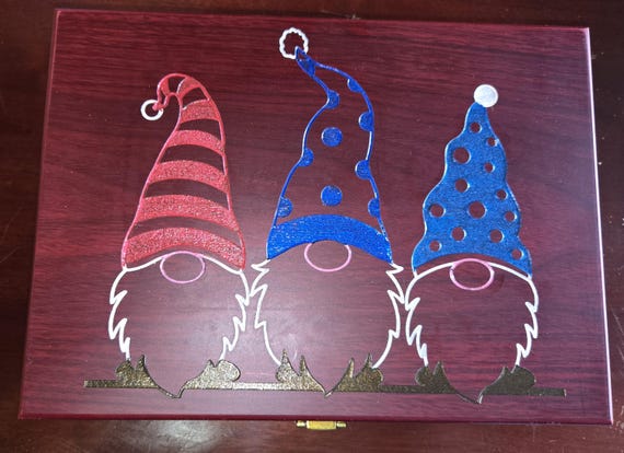Christmas Gnome Themed Rosewood Gift Box