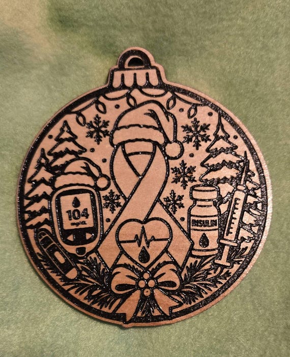 Diabetic themed Christmas Ornament
