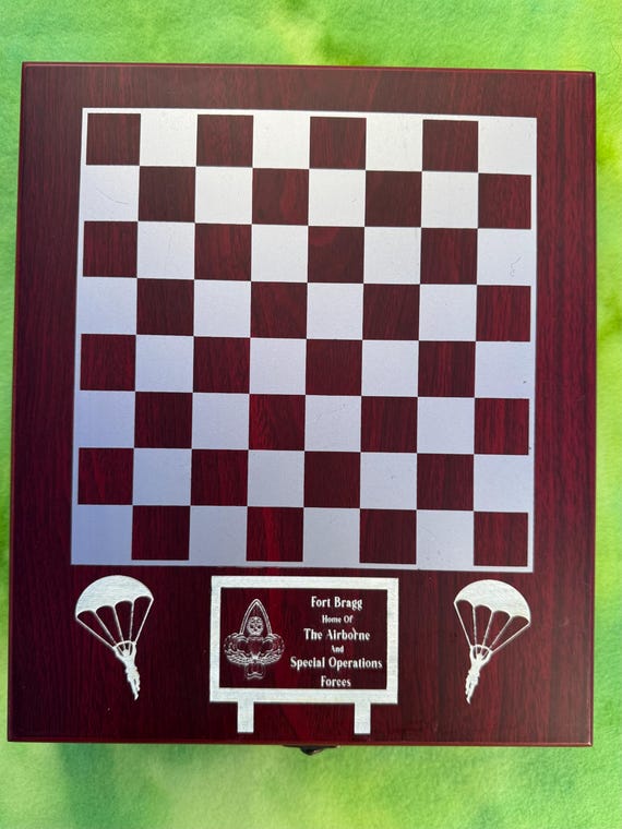 Fort Bragg Themed Rosewood chess set