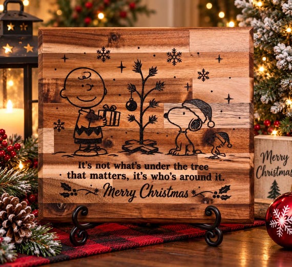 Peanuts Christmas themed Cutting Board