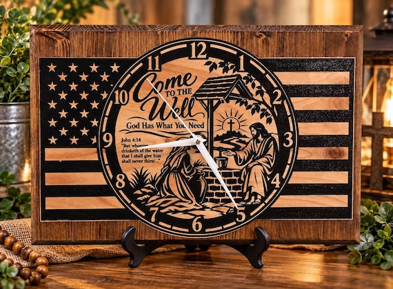 Come to the Well Christian clock