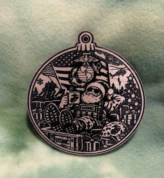 Marine Santa Christmas Ornament