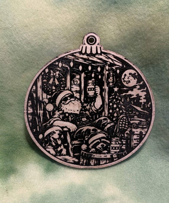 Hillbilly Santa Christmas Ornament