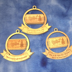 Polar Express themed Christmas Ornament