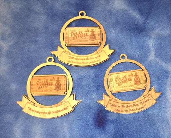 Polar Express themed Christmas Ornament