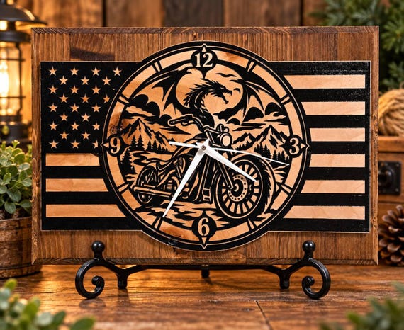 Motorcycle Dragon clock