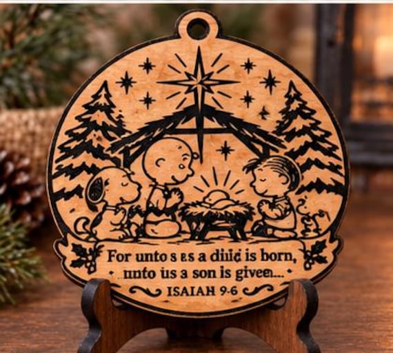 Peanuts Isaiah 9:6 themed Christmas Ornament