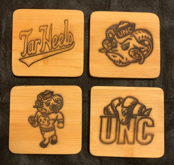 UNC Bamboo Coaster set