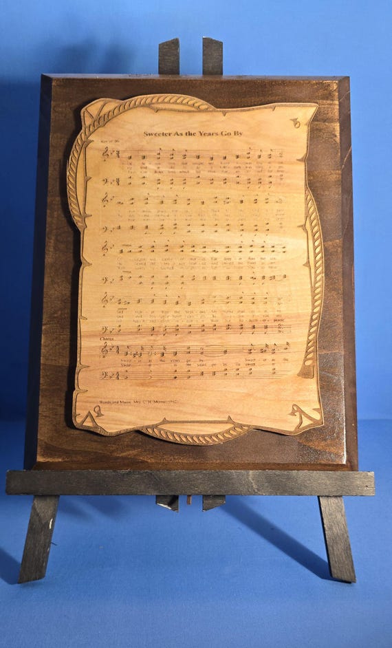 Sweeter As The Years Go By Sheet music Plaque