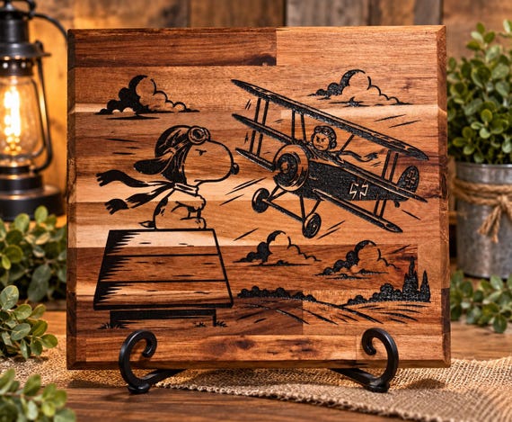 Snoopy vs The Red Baron themed cutting Board