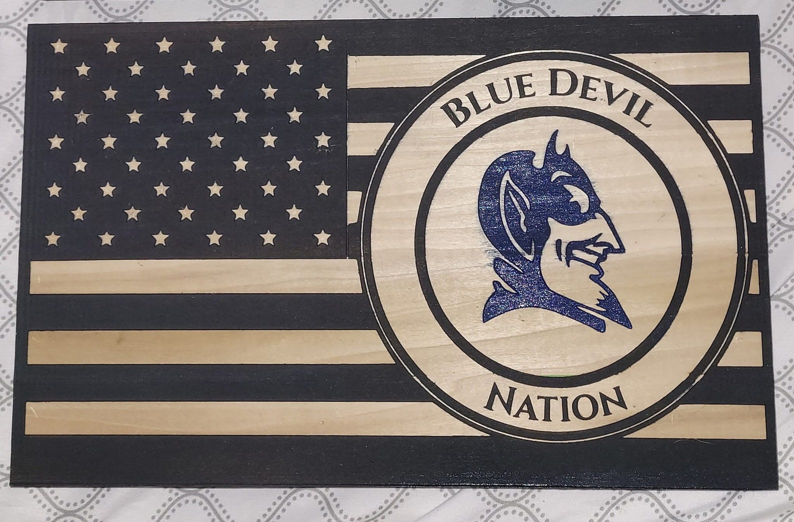 Duke Blue Devils Themed Flag Etsy