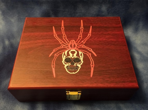 Spider themed knife set in Rose wood box