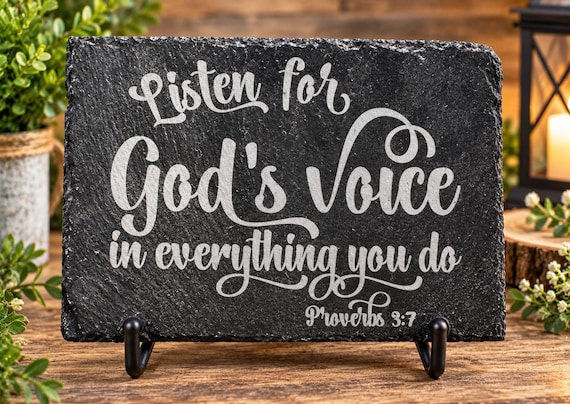Listen for Gods voice themed slate