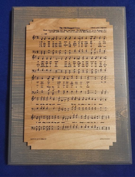 The Old Rugged Cross Sheet music Plaque
