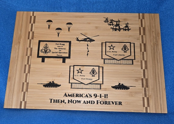 Fort Bragg America's 9-1-1 Themed Cutting board
