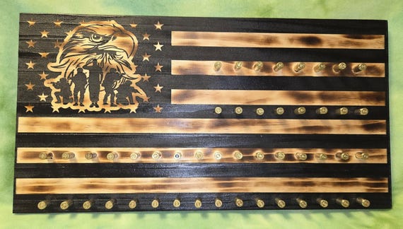 Eagle and Soldier bullet themed coin holder Flag