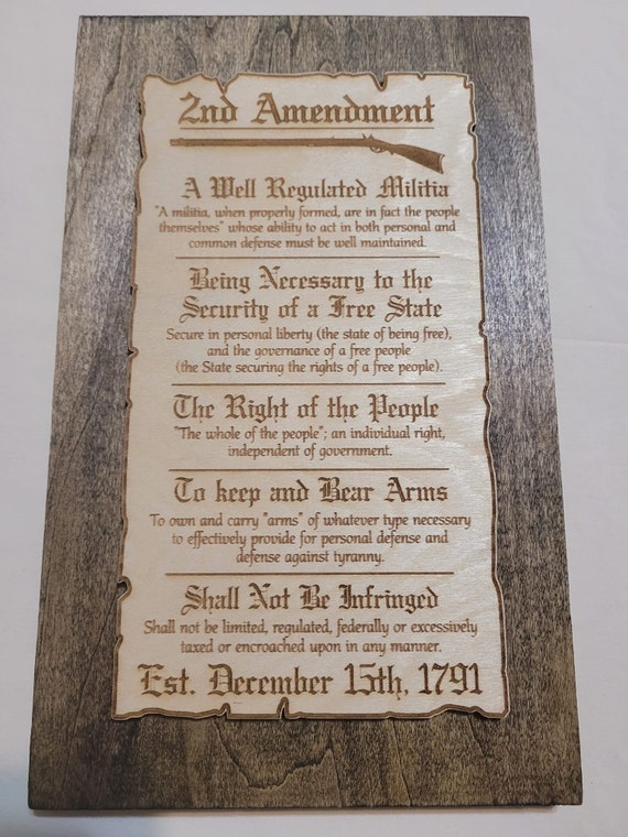 2nd Amendment Plaque