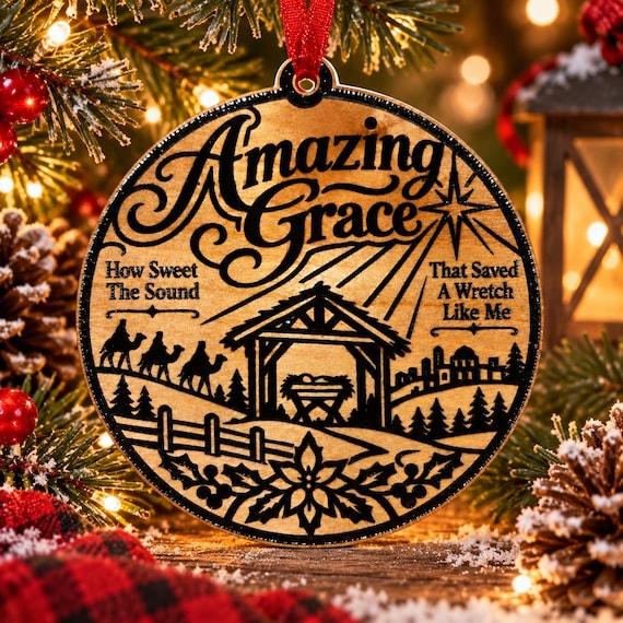 Amazing Grace themed Christmas Ornament