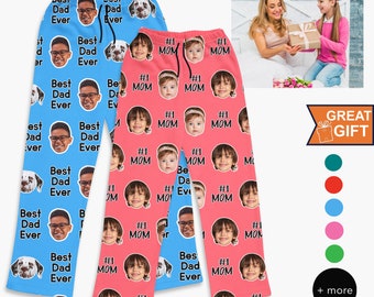 Personalize Pajama Pants with Your Face, Mom gifts, Dad gifts custom pants, Family Pajamas, custom gifts.