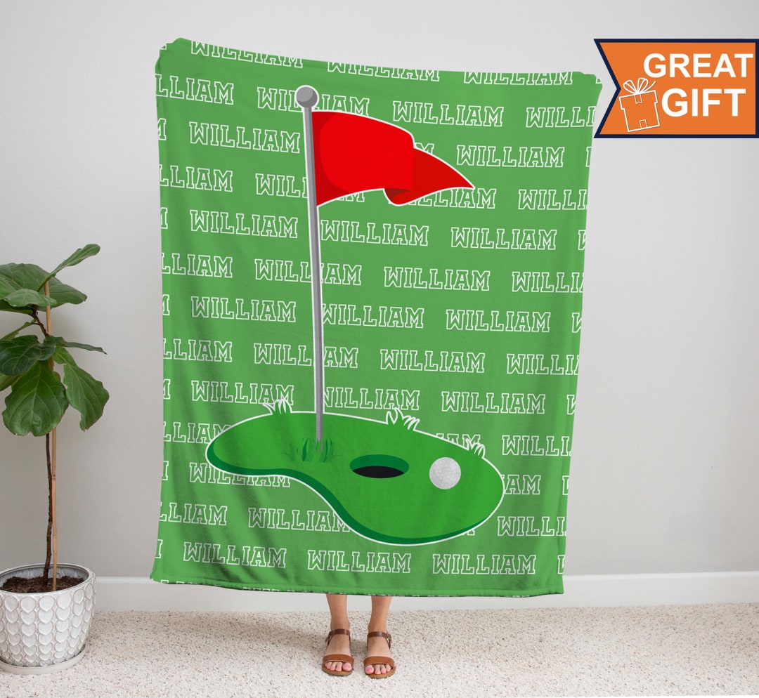 Personalized Golf Blanket With Your Name, Sports Gift, Golf Gift, Gift for Golfer, Team Gift