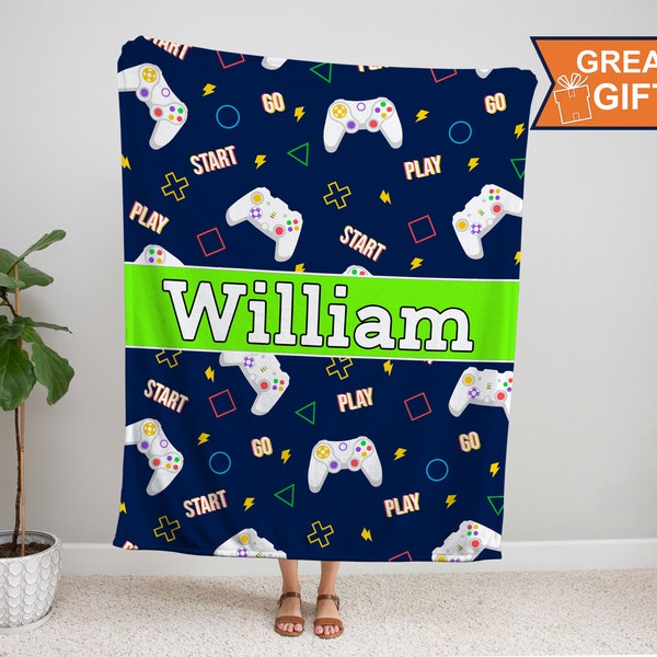 Personalized Video games Blanket, video games blanket gift, gift for video gamer, video game gift for him her boys girls men women,