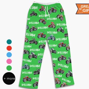 Custom Motorcycle Pajama Pants, Motorcycle Gift, Motorbike Rider ...