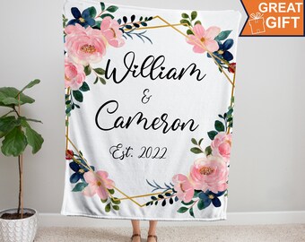 Personalized Blanket for Couple, Wedding gift, Newlywed gift, Engagement gift, Valentines day gift, Anniversary gift, mr and mrs gift