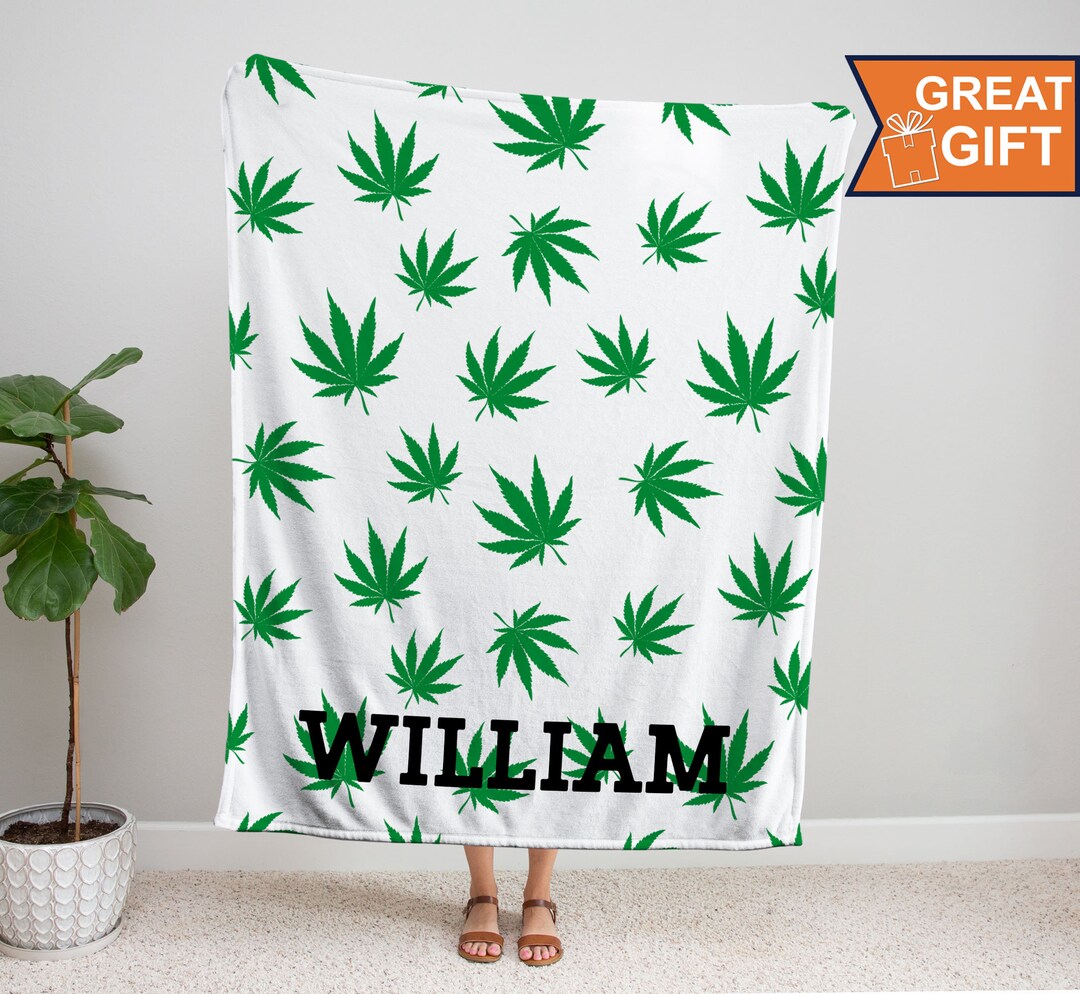 Personalized Blanket Marijuana With Name Weed Gift Marijuana Etsy