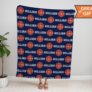Personalized Firefighter Blanket, Gift For Fireman, Volunteer Firefighter, Firefighter Gift, FireFighter Wife Gift, Fire Department