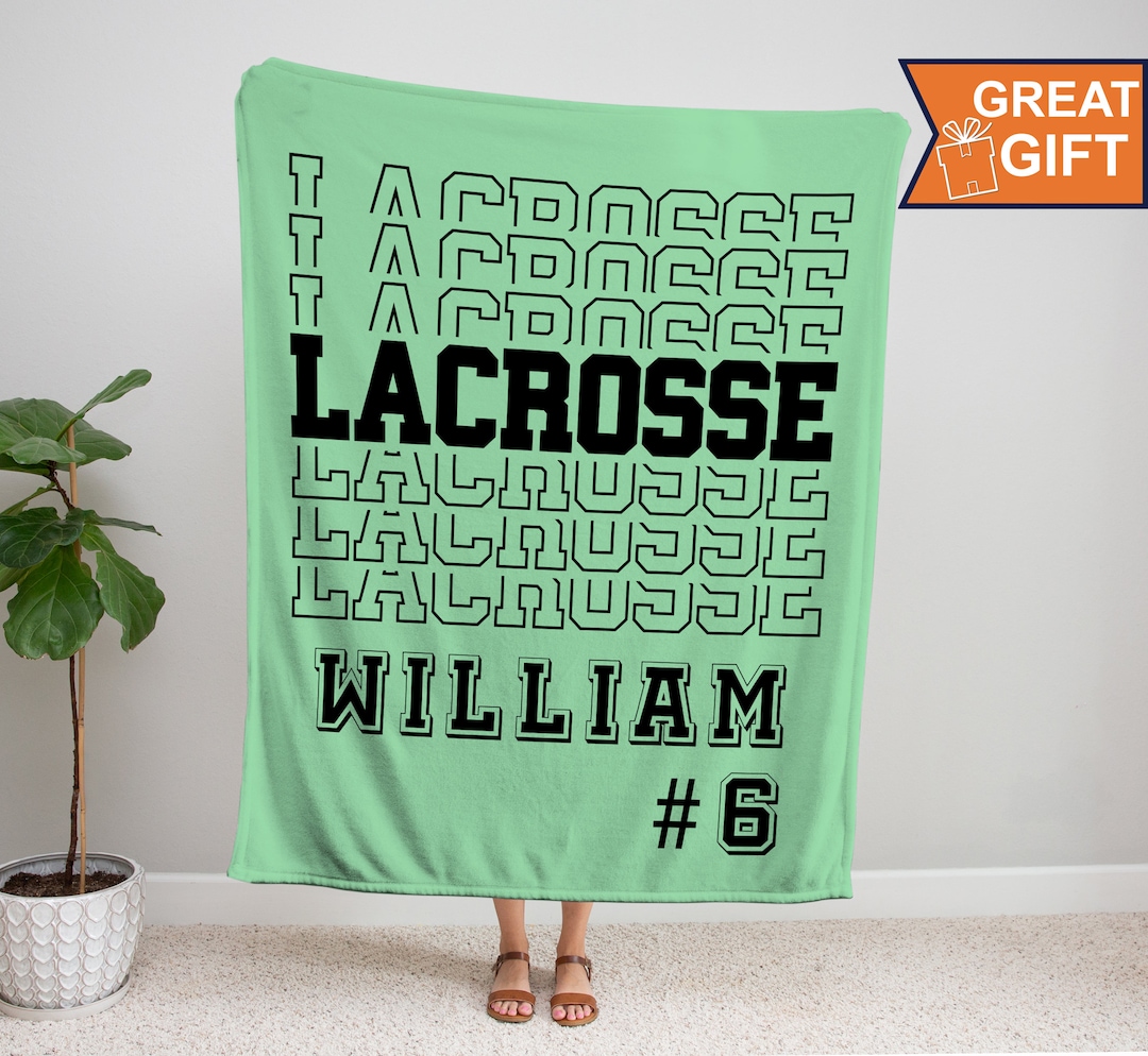 Personalized Lacrosse Blanket With Your Name Sports Gift Etsy