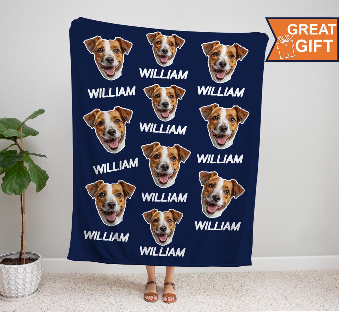 Custom Pet Blanket Using Pet Photo Name Custom Dog Blanket Personalized ...