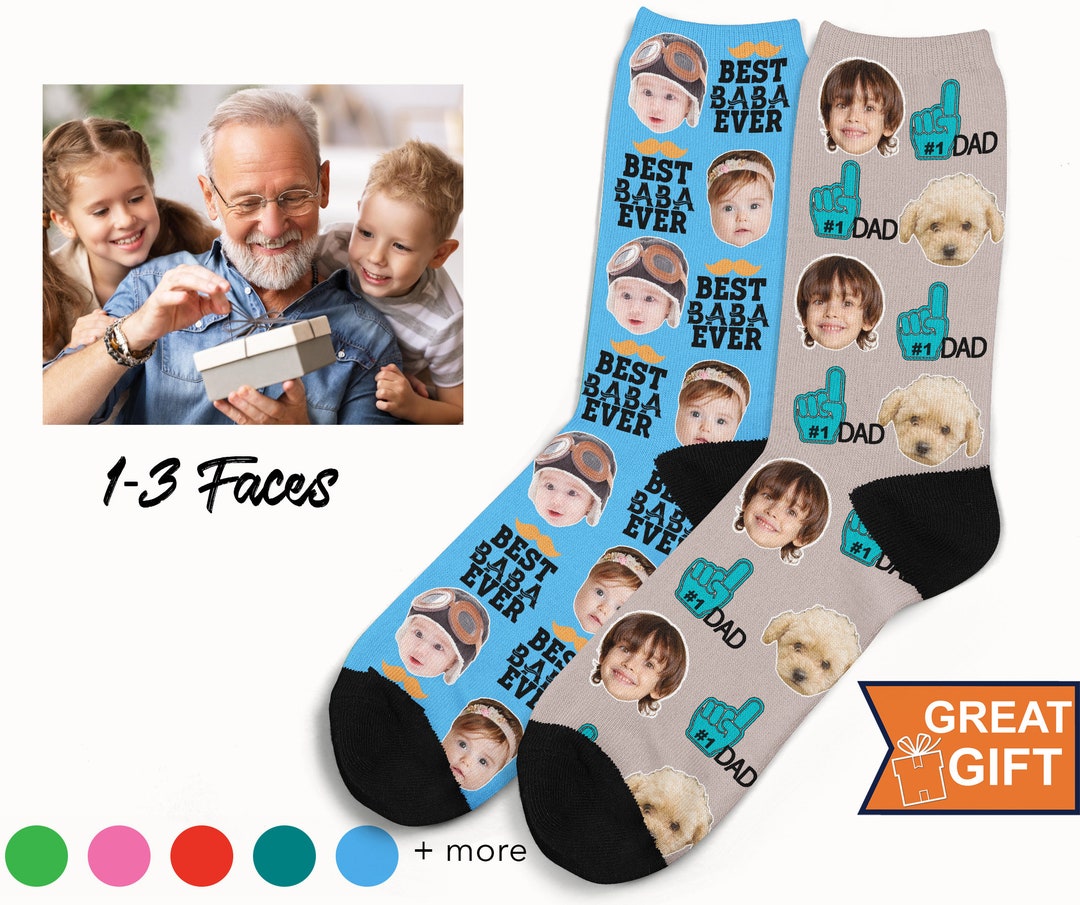 Gift for Dad, Fathers Day Socks, Custom Face Socks, Personalized Socks