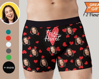 Custom Boxer briefs with Faces, Valentines Day Gift for Husband/boyfriend, Gift for him Anniversary/Christmas, Fathers Day gift