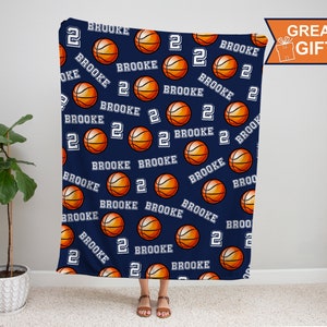 Personalized Basketball Blanket with your name, Sports gift, basketball gift, gift for basketball player, team gift, basketball team gift