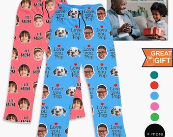 Personalize Pajama Pants with Your Face, Mom gifts, Dad gifts custom pants, Family Pajamas, custom gifts.