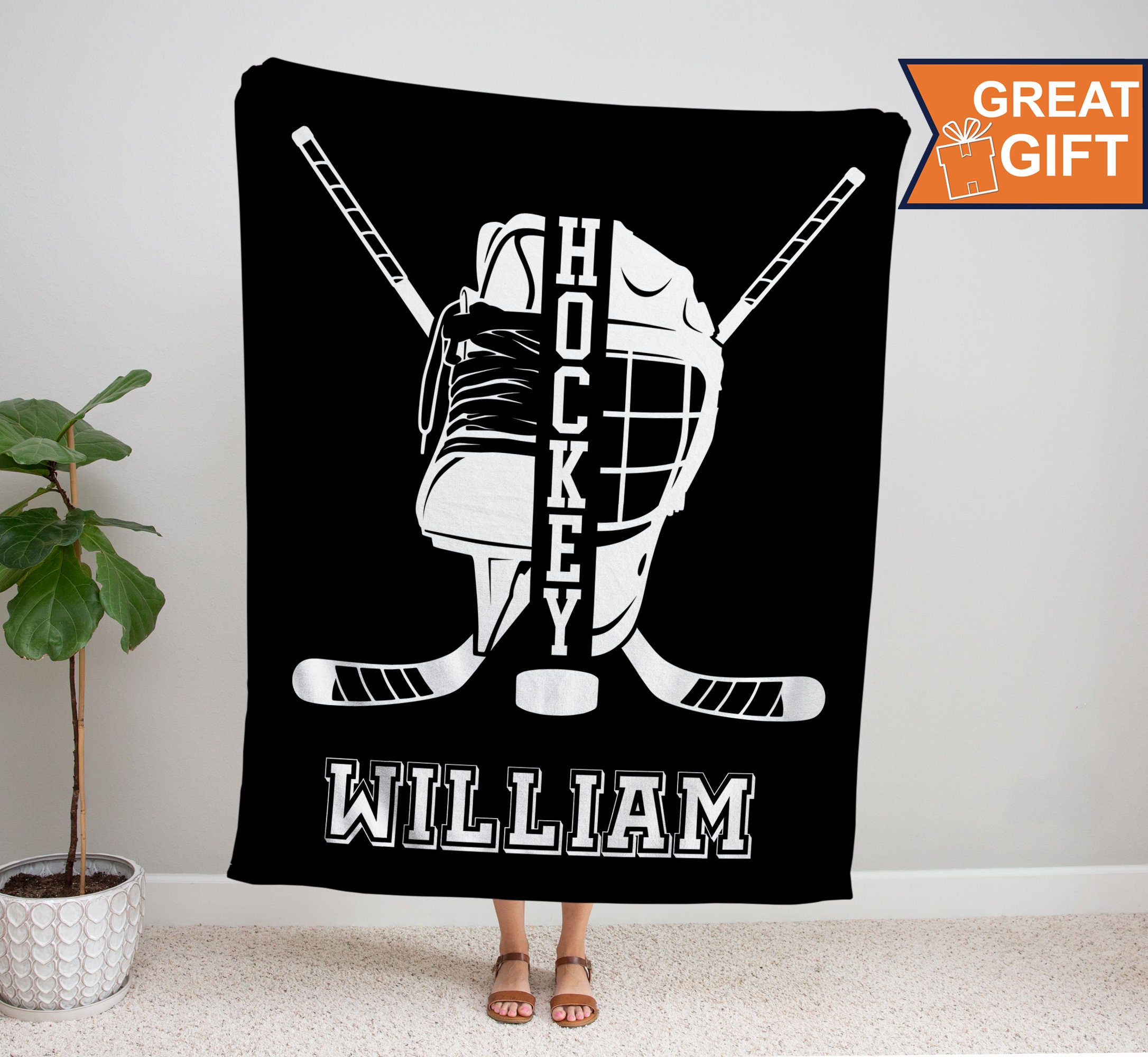 Custom Hockey Blanket Etsy